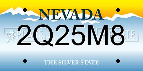2Q25M8 Nevada License Plate