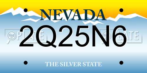 2Q25N6 Nevada License Plate