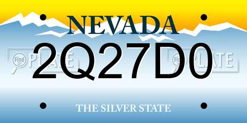 2Q27D0 Nevada License Plate
