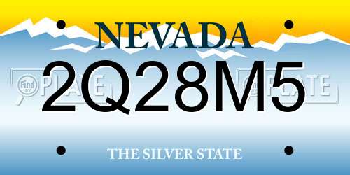 2Q28M5 Nevada License Plate