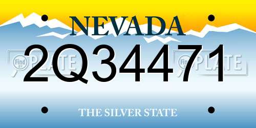 2Q34471 Nevada License Plate