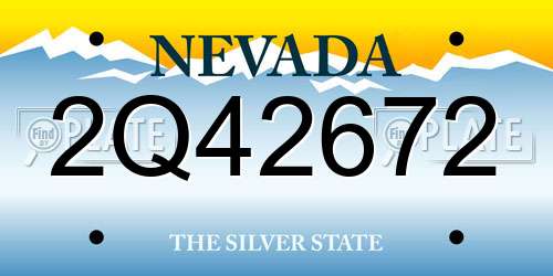 2Q42672 Nevada License Plate