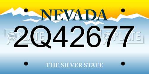 2Q42677 Nevada License Plate