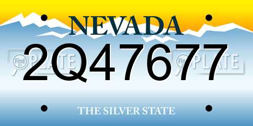 2Q47677 Nevada License Plate