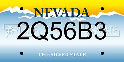 2Q56B3 Nevada License Plate
