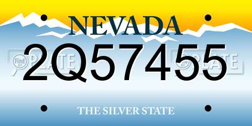 2Q57455 Nevada License Plate