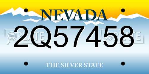 2Q57458 Nevada License Plate