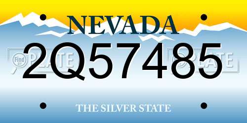 2Q57485 Nevada License Plate