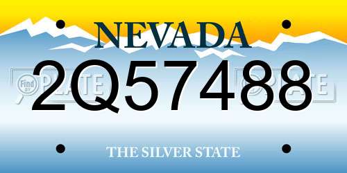 2Q57488 Nevada License Plate