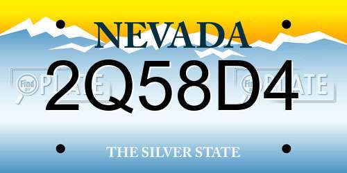 2Q58D4 Nevada License Plate