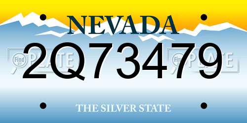 2Q73479 Nevada License Plate