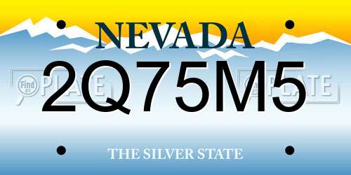 2Q75M5 Nevada License Plate