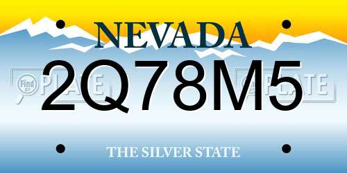 2Q78M5 Nevada License Plate