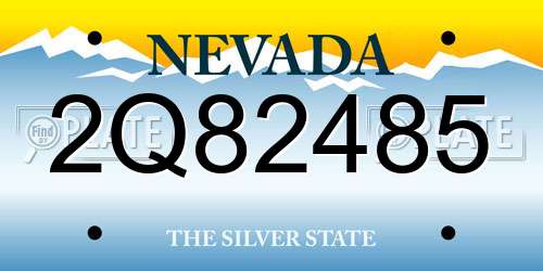 2Q82485 Nevada License Plate