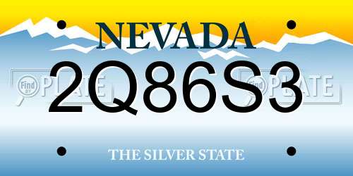 2Q86S3 Nevada License Plate