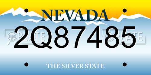 2Q87485 Nevada License Plate