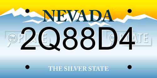 2Q88D4 Nevada License Plate