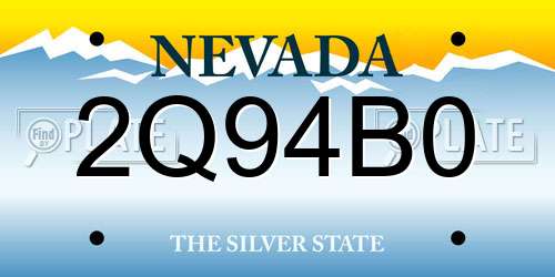 2Q94B0 Nevada License Plate