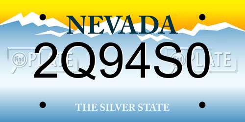 2Q94S0 Nevada License Plate