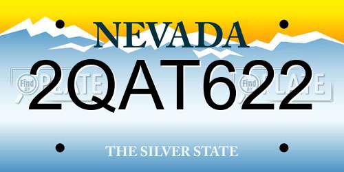 2QAT622 Nevada License Plate
