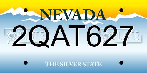2QAT627 Nevada License Plate