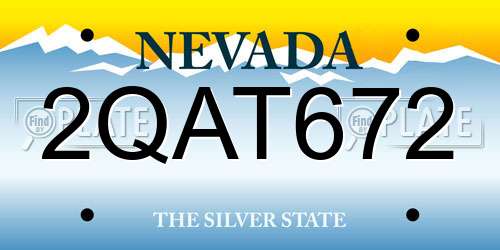 2QAT672 Nevada License Plate