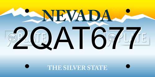 2QAT677 Nevada License Plate