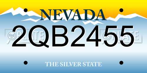 2QB2455 Nevada License Plate