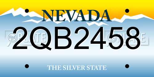 2QB2458 Nevada License Plate