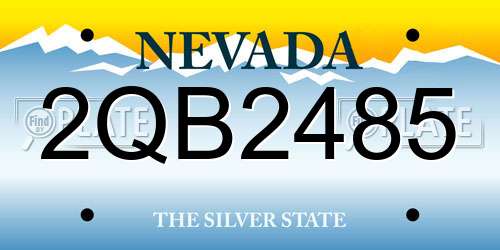 2QB2485 Nevada License Plate