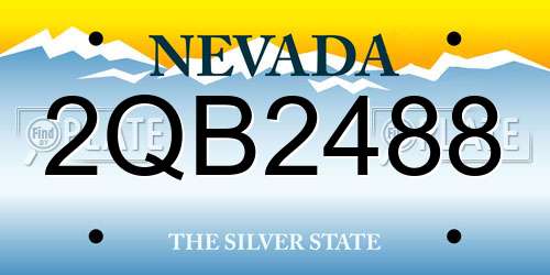 2QB2488 Nevada License Plate