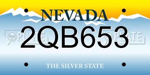 2QB653 Nevada License Plate