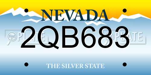 2QB683 Nevada License Plate