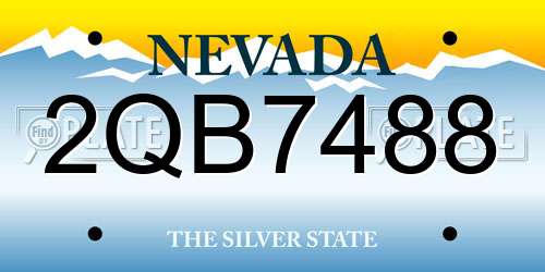 2QB7488 Nevada License Plate