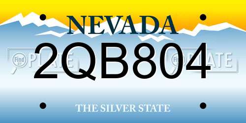 2QB804 Nevada License Plate