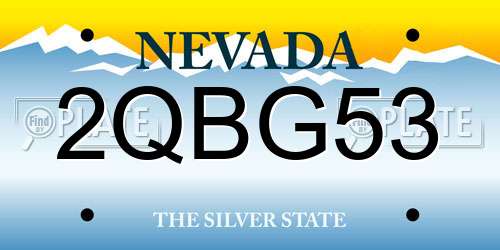 2QBG53 Nevada License Plate