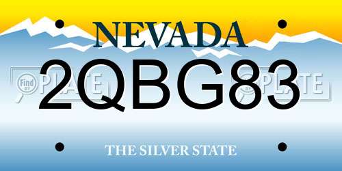 2QBG83 Nevada License Plate