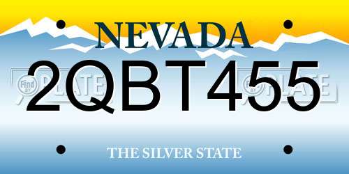 2QBT455 Nevada License Plate