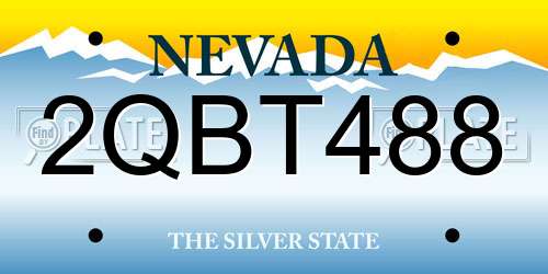 2QBT488 Nevada License Plate
