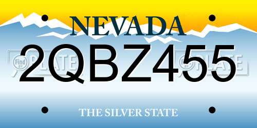 2QBZ455 Nevada License Plate