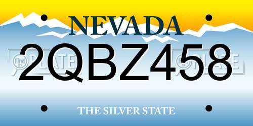 2QBZ458 Nevada License Plate