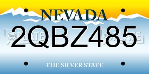 2QBZ485 Nevada License Plate