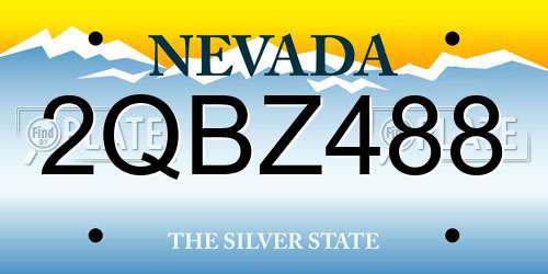 2QBZ488 Nevada License Plate