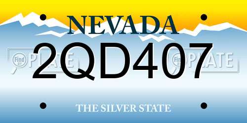 2QD407 Nevada License Plate
