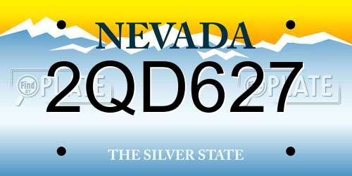 2QD627 Nevada License Plate