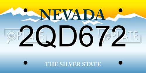 2QD672 Nevada License Plate