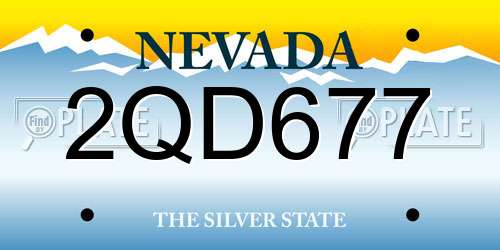 2QD677 Nevada License Plate