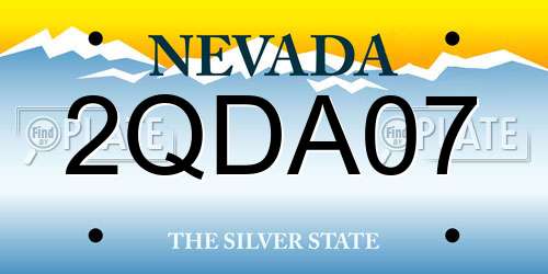 2QDA07 Nevada License Plate