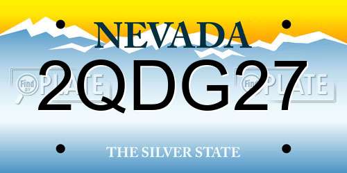 2QDG27 Nevada License Plate