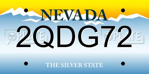 2QDG72 Nevada License Plate